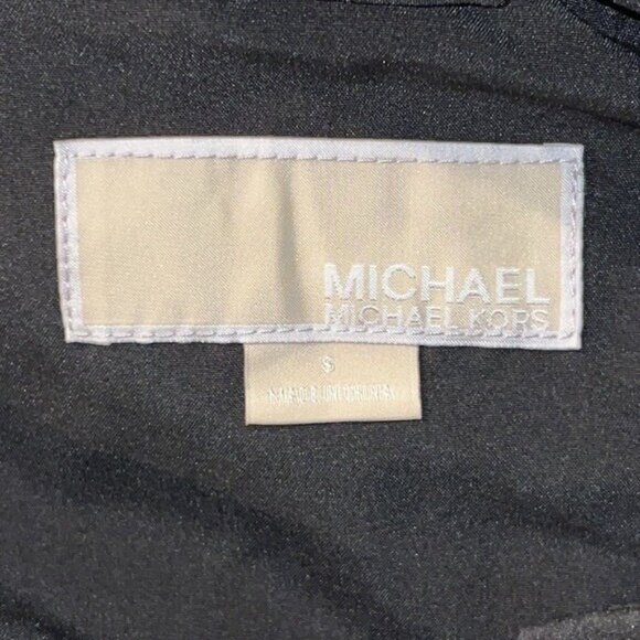 MICHAEL Michael Kors Womens Black Hooded Zip Water Resistant Raincoat Small NWT - Picture 9 of 11